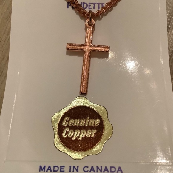 New vintage Copper cross pendette - Picture 3 of 6